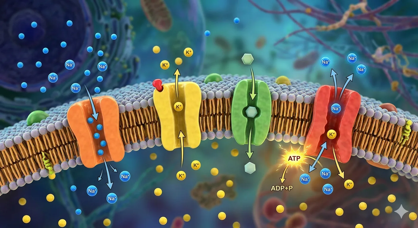 المحاضرة 3: شرح النواقل والمضخات والقنوات في الخلية